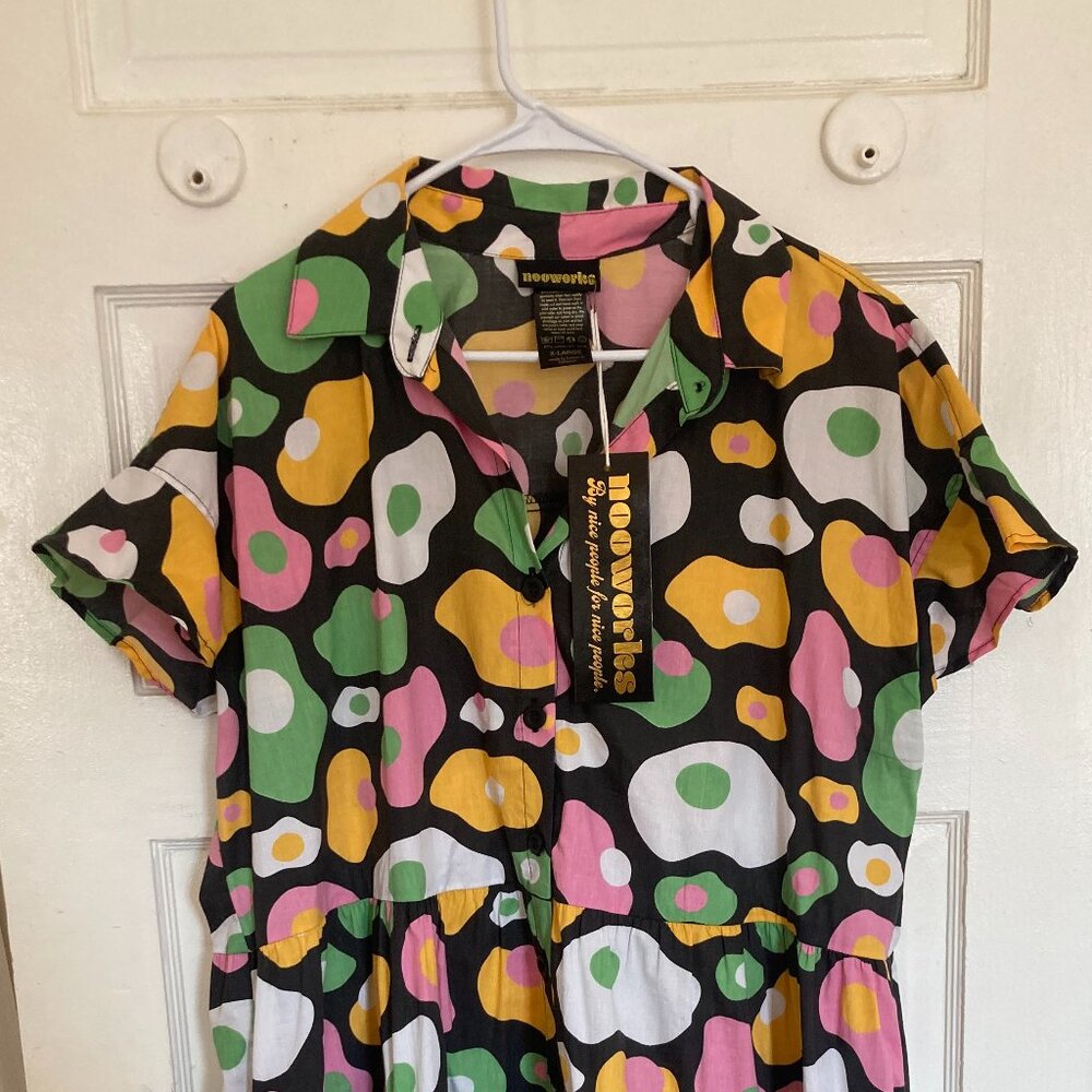 NWT Nooworks Egg Print Eloise Dress XL